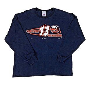 Vintage New York Islanders Claude Lapointe #13 Long Sleeve Blue T-Shirt NHL